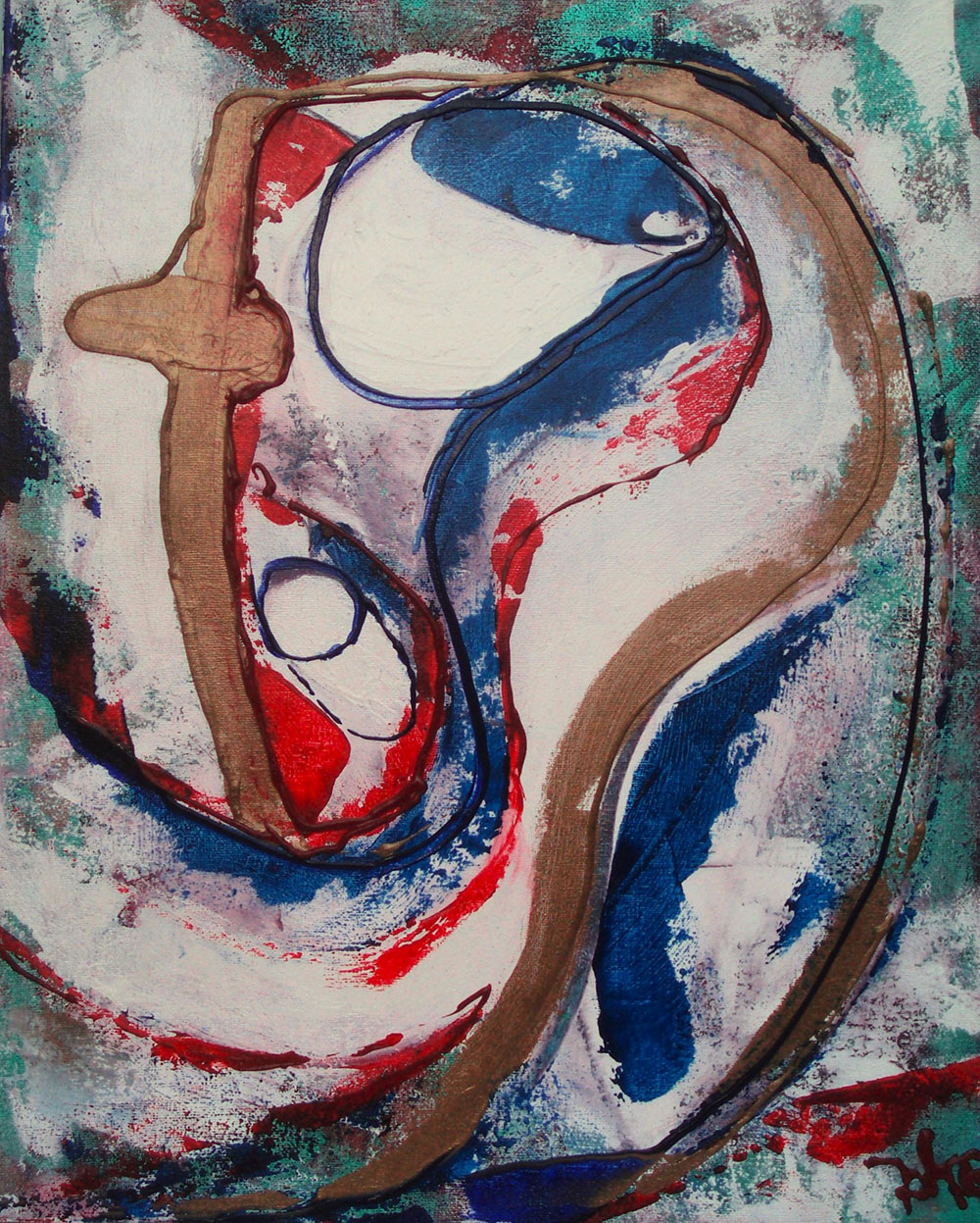 Acrylverf_40-50 cm_Geborgen